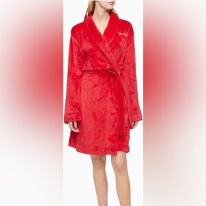 Calvin Klein Fluffy Red Bath Robe XS/S